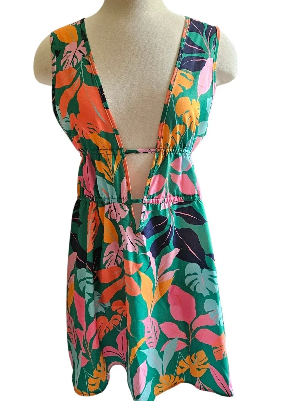 Cupshe Green Vibrant Tropics Swim Cover Up Dress, Medium - Picture 10 of 10